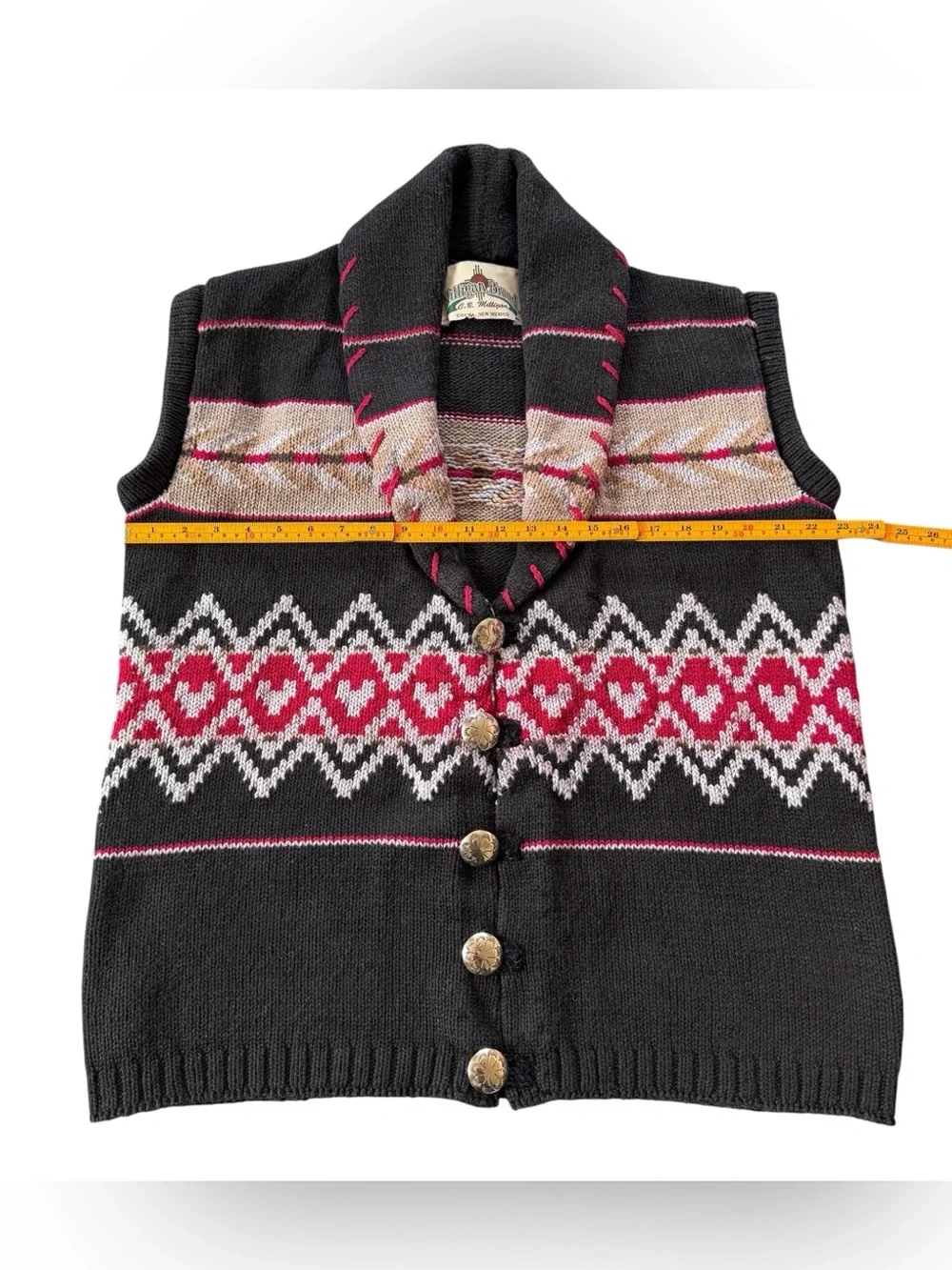 VTG C.B. Milligan Southwestern Knit Sweater Vest Large